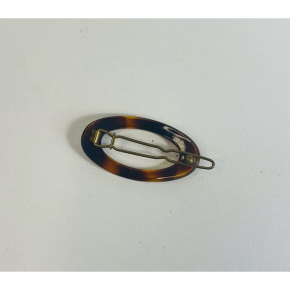 Vintage Tortoise Shell oval Hair Clip - Picture 1 of 3